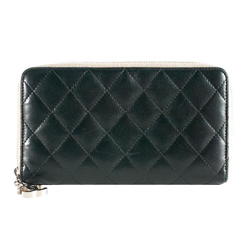 Chanel Quilted Lambskin Zip Around Wallet