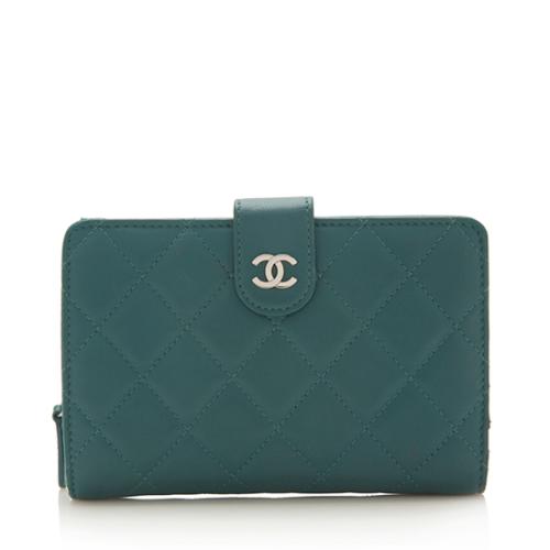 Chanel Quilted Lambskin Zip Pocket Wallet 