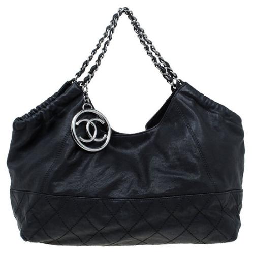 Chanel Quilted Leather CC Charm Hobo