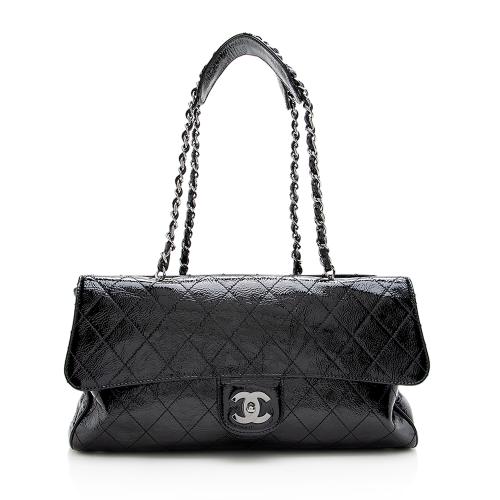 Chanel Quilted Patent Leather Ritz Flap Bag