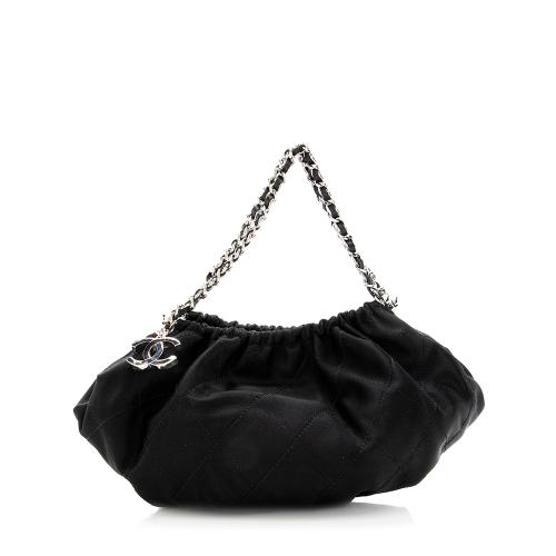 Chanel Quilted Satin CC Charm Mini Hobo