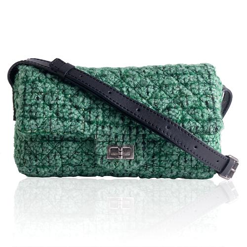 Chanel Quilted Tweed Mademoiselle Shoulder Handbag