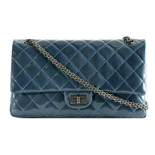 Chanel Reissue 2.55 Classic 226 Quilted Patent Double Flap Shoulder Handbag