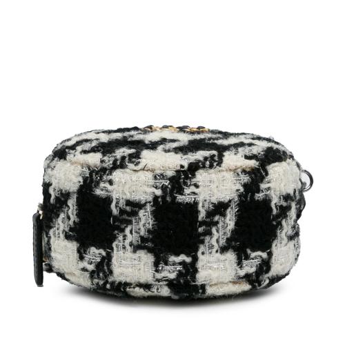 Chanel Round Tweed 19 Clutch with Chain and Lambskin Coin Purse