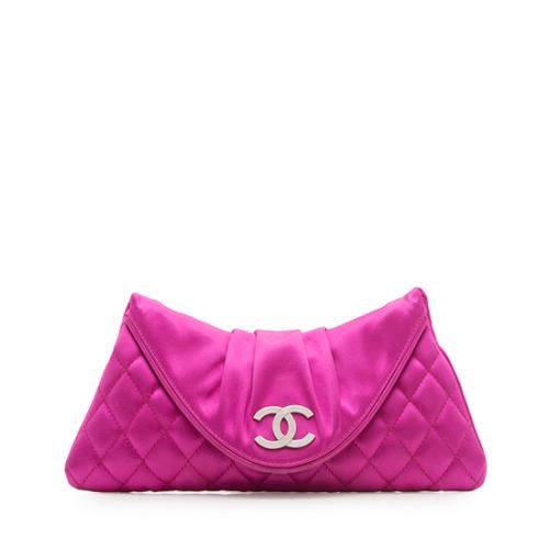 Chanel Satin Half Moon Clutch, Chanel Handbags