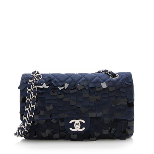 Chanel Satin Sequin Medium Flap Bag
