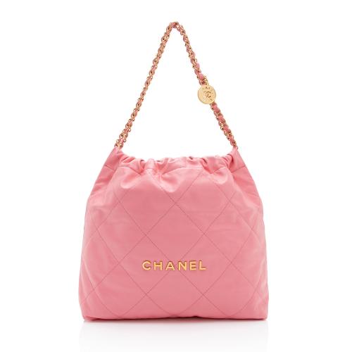 Chanel Shiny Calfskin Quilted Mini Chanel 22 Pink