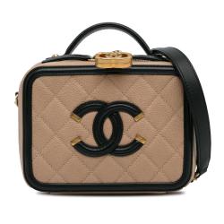 Chanel Small Caviar CC Filigree Vanity Case