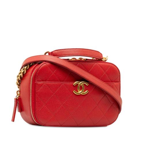 Chanel Small Quilted Caviar Top Handle Camera Bag