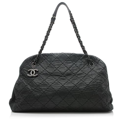 Chanel Stitched Iridescent Calfskin Mademoiselle Maxi Bowling Bag
