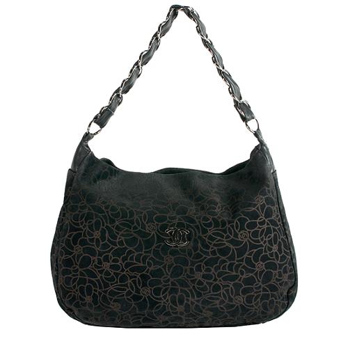 Chanel Suede Camellia Hobo, Chanel Handbags