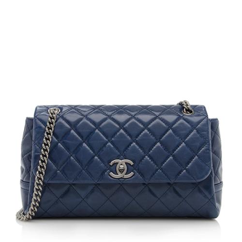 Chanel Glazed Leather Trapeze Flap Bag