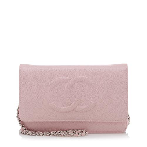 Chanel Wallet on Chain Cc Logo Flap 232272 Pink Caviar Leather Cross Body  Bag, Chanel