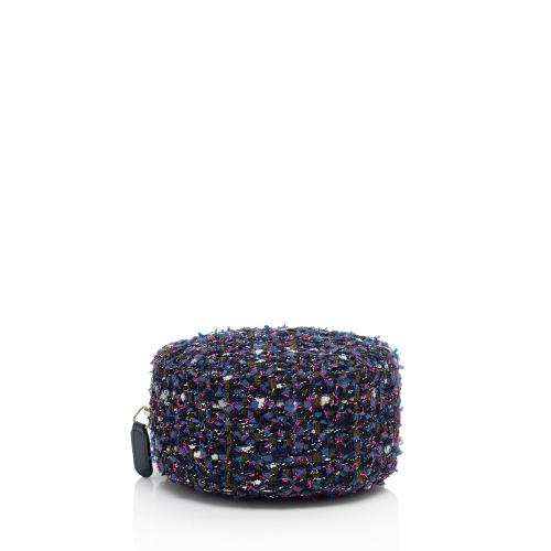 Chanel Tweed CC Round Clutch with Chain