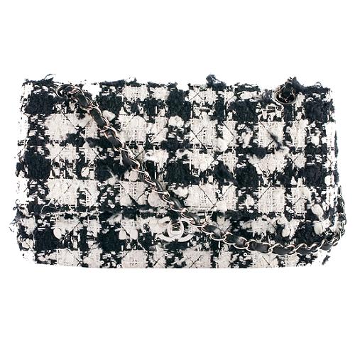 Chanel Tweed Houndstooth Flap Shoulder Handbag