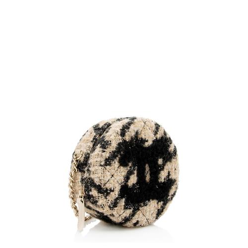 Chanel Tweed Round Clutch with Chain 