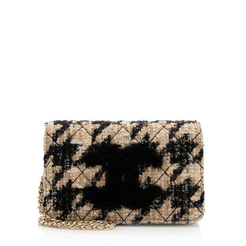 Chanel Tweed Shearling Wallet on Chain Bag