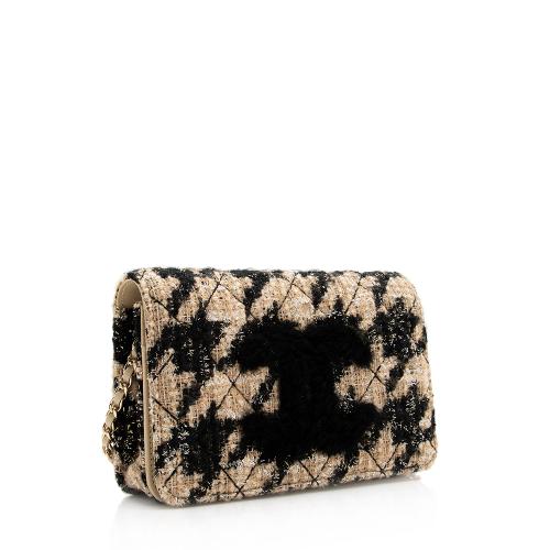 Chanel Tweed Shearling Wallet on Chain Bag