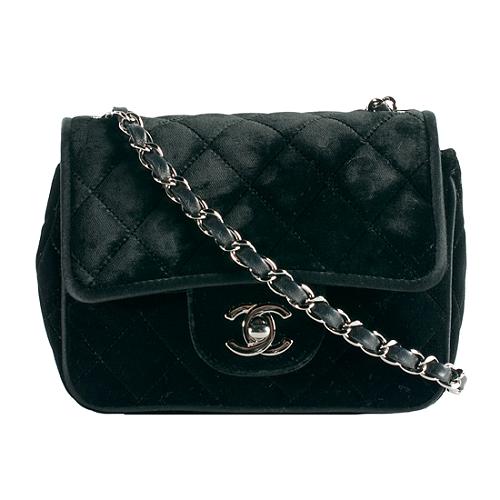 Chanel Velvet 2.55 Quilted Mini Flap Shoulder Handbag