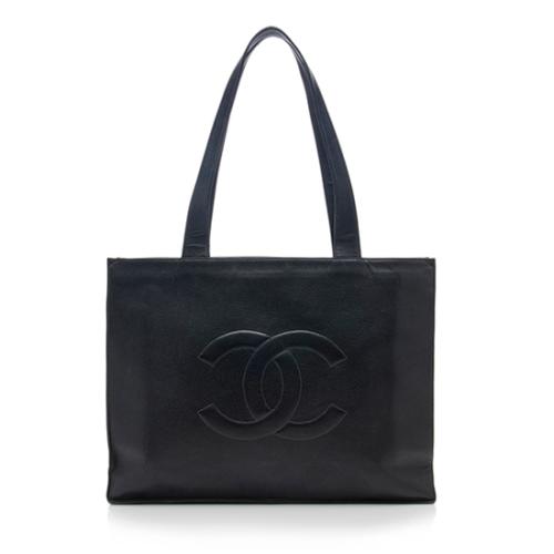 Chanel Vintage Caviar Leather CC Shopping Tote