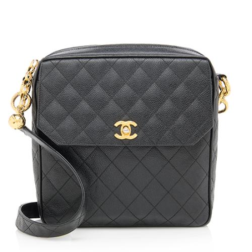 Chanel Vintage Caviar Leather Camera Shoulder Bag