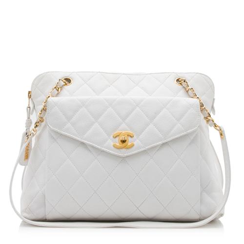 Chanel Vintage Caviar Leather Front Pocket Large Shoulder Bag - FINAL SALE, Chanel Handbags