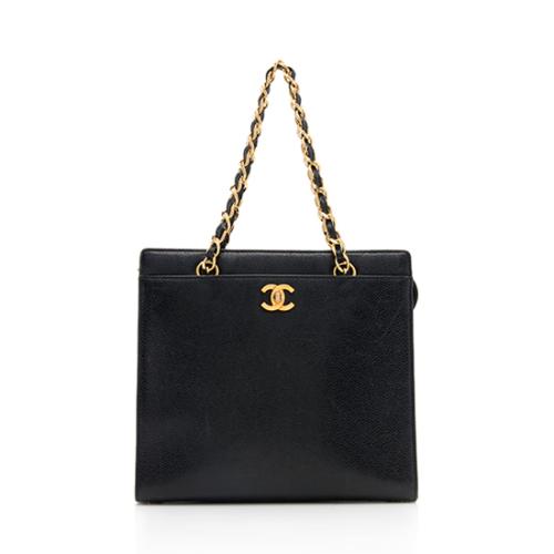 Chanel Vintage Caviar Leather Front Pocket Shoulder Bag