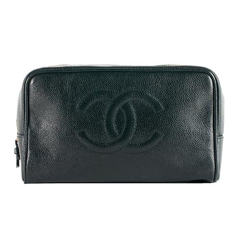 Chanel Vintage Caviar Leather Toiletry Case