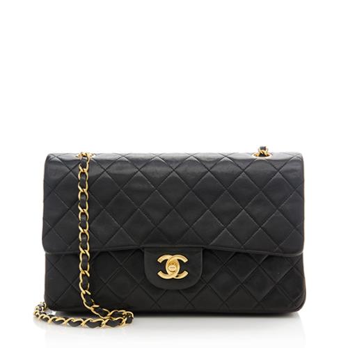 Chanel Vintage Lambskin Classic Medium Double Flap Shoulder Bag