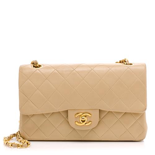 Chanel Vintage Leather Classic Small Double Flap Shoulder Bag