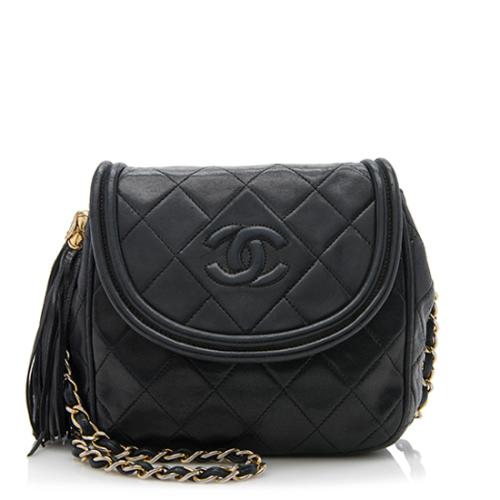 Chanel Vintage Diamond Lambskin CC Tassel Flap Small Shoulder Bag - FINAL  SALE, Chanel Handbags
