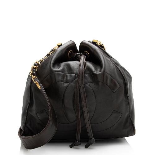 Chanel Vintage Lambskin Timeless CC Drawstring Bucket Bag, Chanel Handbags