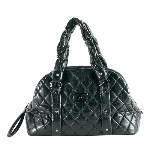 Chanel Vintage Ligne Large Bowler Satchel Handbag