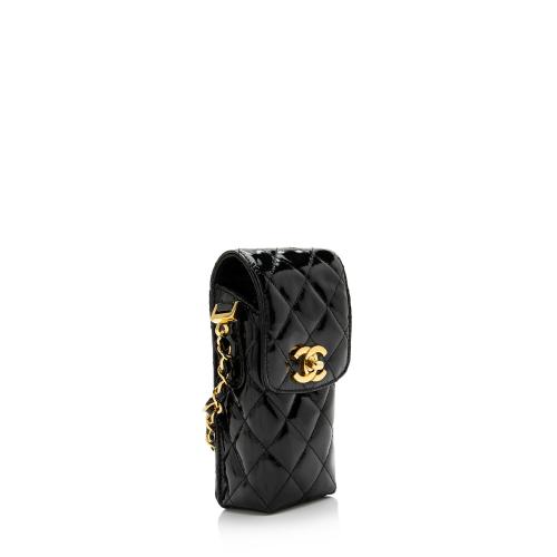 Chanel Vintage Patent Leather CC Phone Holder Crossbody Bag