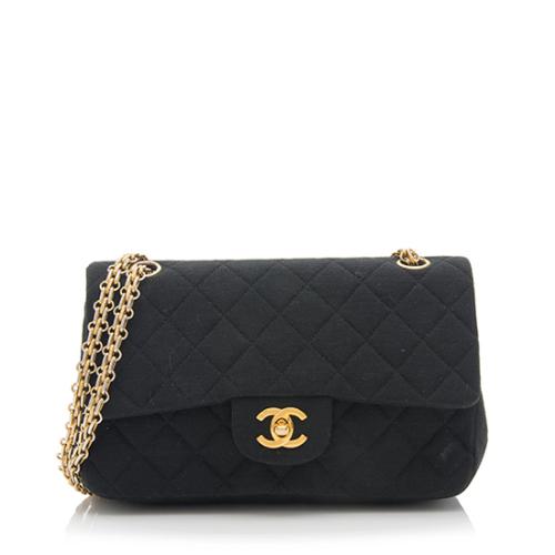 Chanel Vintage Quilted Jersey Small Double Flap Shoulder Bag - FINAL SALE