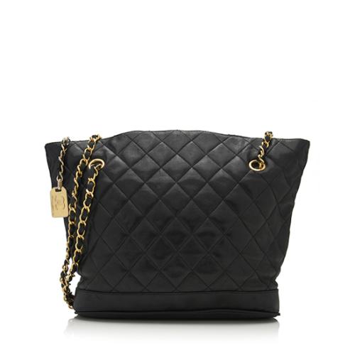 Chanel Vintage Quilted Lambskin Bucket Tote