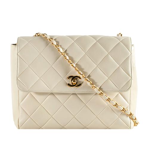 Chanel Vintage Quilted Lambskin Flap Shoulder Handbag