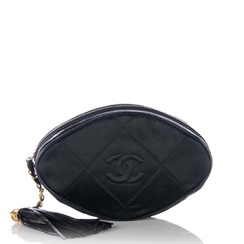 Chanel Vintage Quilted Satin Cosmetic Pouch