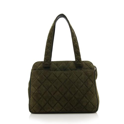 Chanel Vintage Suede Quilted Tote 