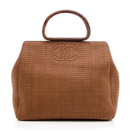 Chanel Vintage Straw Woven Top Handle Tote