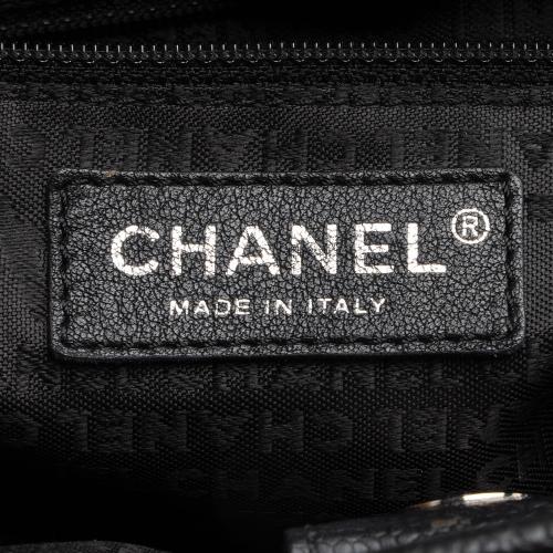 Chanel CC Charm black woven Caviar Leather Tote Bag