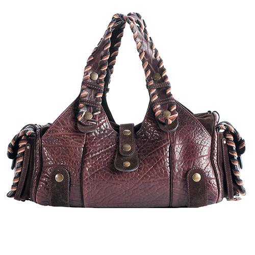 Chloe Bordeaux Buffalo Leather Silverado Satchel Handbag