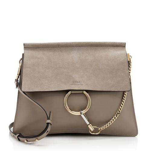 Chloe Calfskin Suede Faye Medium Shoulder Bag