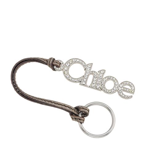 Chloe Leather Crystal Key Ring Bag Charm