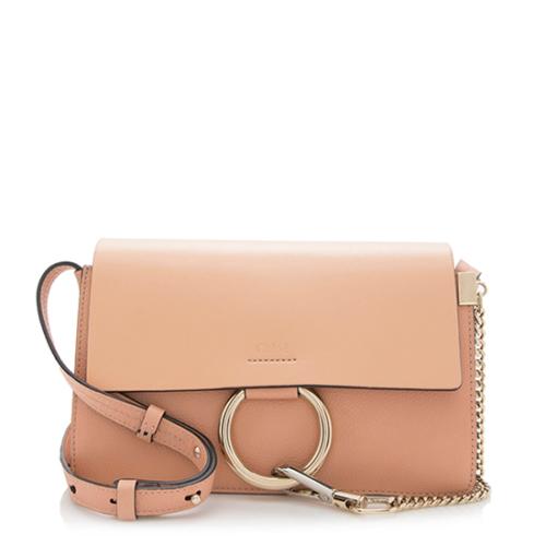 Chloe Leather Suede Faye Wallet On Chain Bag