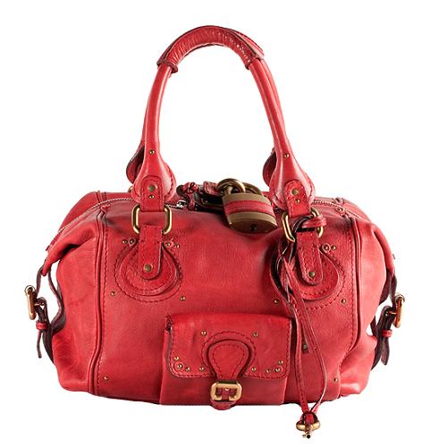 Chloe Leather Paddington Front Pocket Satchel Handbag