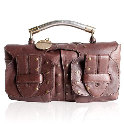 Chloe Leather Saskia Small Studded Satchel Handbag