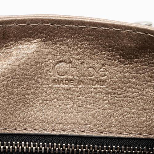 Chloe Metallic Leather Paddington Medium Satchel