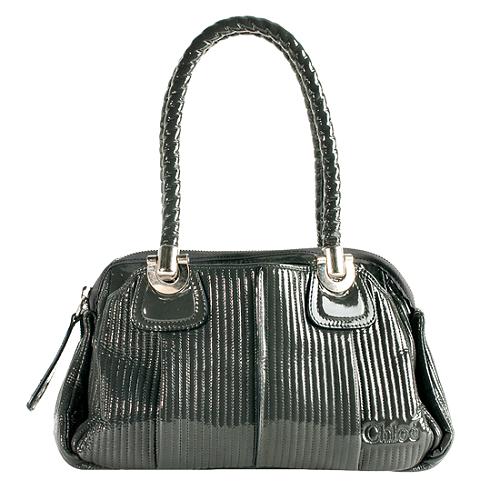 Chloe Patent Leather Heloise Bowler Satchel Handbag