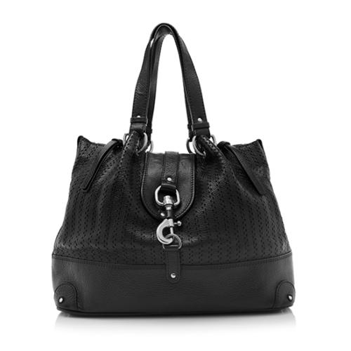 Chloe Perforated Leather Kerala Slouch Tote 